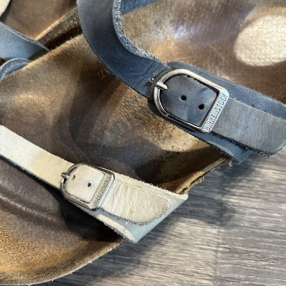 Birkenstock Mayari Sandals Size 9 EU 39 Dove Blue Mineral Nubuck Leather - Picture 4 of 10